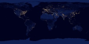 NASA image acquired April 18 - October 23, 2012 This new image of the Earth at night is a composite assembled from data acquired by the Suomi National Polar-orbiting Partnership (Suomi NPP) satellite over nine days in April 2012 and thirteen days in October 2012. It took 312 orbits and 2.5 terabytes of data to get a clear shot of every parcel of Earth’s land surface and islands. The nighttime view of Earth in visible light was made possible by the “day-night band” of the Visible Infrared Imaging Radiometer Suite. VIIRS detects light in a range of wavelengths from green to near-infrared and uses filtering techniques to observe dim signals such as gas flares, auroras, wildfires, city lights, and reflected moonlight. In this case, auroras, fires, and other stray light have been removed to emphasize the city lights. Named for satellite meteorology pioneer Verner Suomi, NPP flies over any given point on Earth’s surface twice each day at roughly 1:30 a.m. and 1:30 p.m. The spacecraft flies 824 kilometers (512 miles) above the surface in a polar orbit, circling the planet about 14 times a day. Suomi NPP sends its data once per orbit to a ground station in Svalbard, Norway, and continuously to local direct broadcast users distributed around the world. The mission is managed by NASA with operational support from NOAA and its Joint Polar Satellite System, which manages the satellite's ground system. NASA Earth Observatory image by Robert Simmon, using Suomi NPP VIIRS data provided courtesy of Chris Elvidge (NOAA National Geophysical Data Center). Suomi NPP is the result of a partnership between NASA, NOAA, and the Department of Defense. Caption by Mike Carlowicz. Instrument: Suomi NPP - VIIRS Credit: NASA Earth Observatory Click here to view all of the  Earth at Night 2012 images  Click here to  read more  about this image   NASA image use policy. NASA Goddard Space Flight Center enables NASA’s mission through four scientific endeavors: Earth Science, Heliophysics, Solar System Exploration, and Astrophysics. Goddard plays a leading role in NASA’s accomplishments by contributing compelling scientific knowledge to advance the Agency’s mission. Follow us on Twitter Like us on Facebook Find us on Instagram